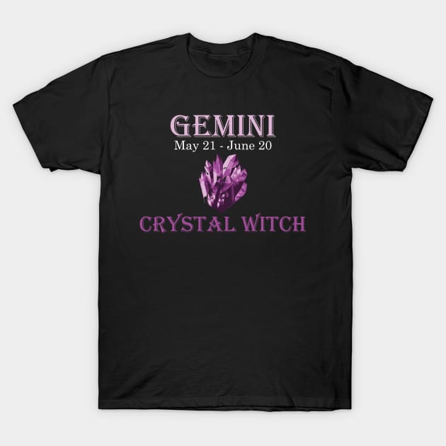 Gemini Crystal Witch | Zodiac T-Shirt by jverdi28